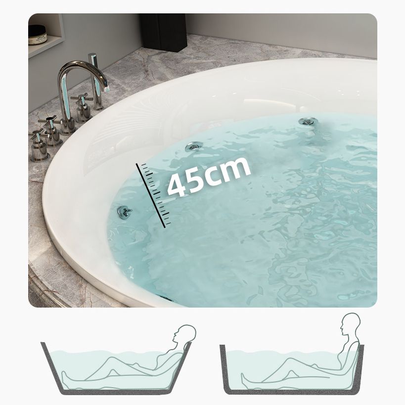 Modern Acrylic Drop-in Bathtub Oval Bath Tub for Home in White