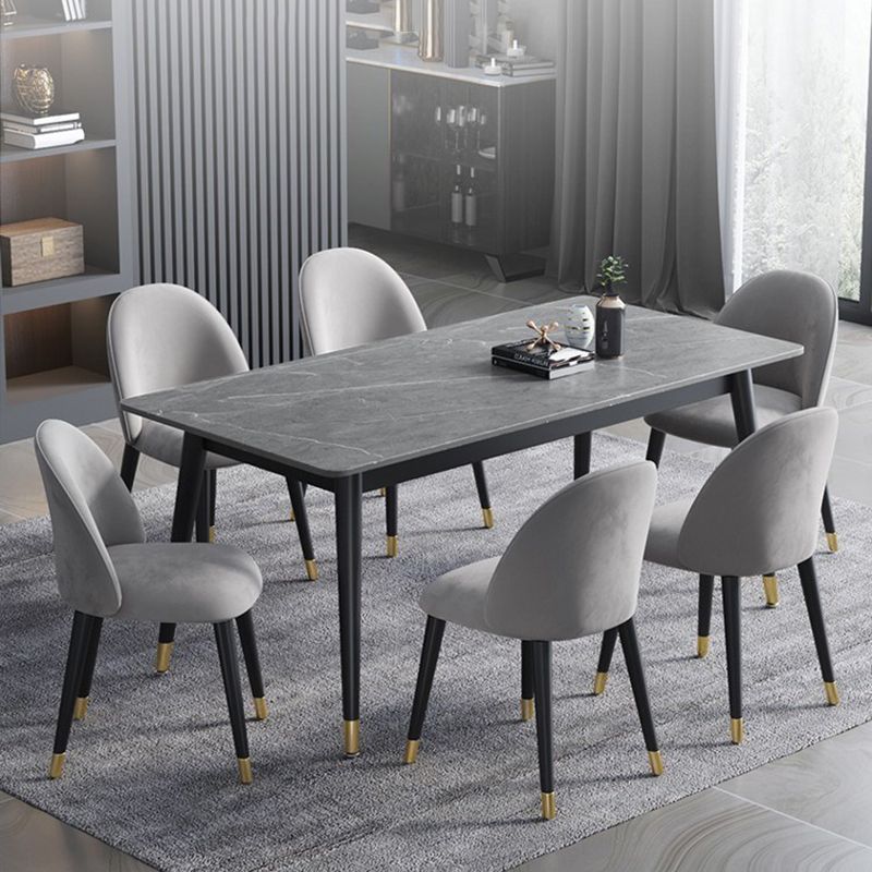 Rectangle 4 Legs Dining Table Modern Dining Room Table of Sintered Stone