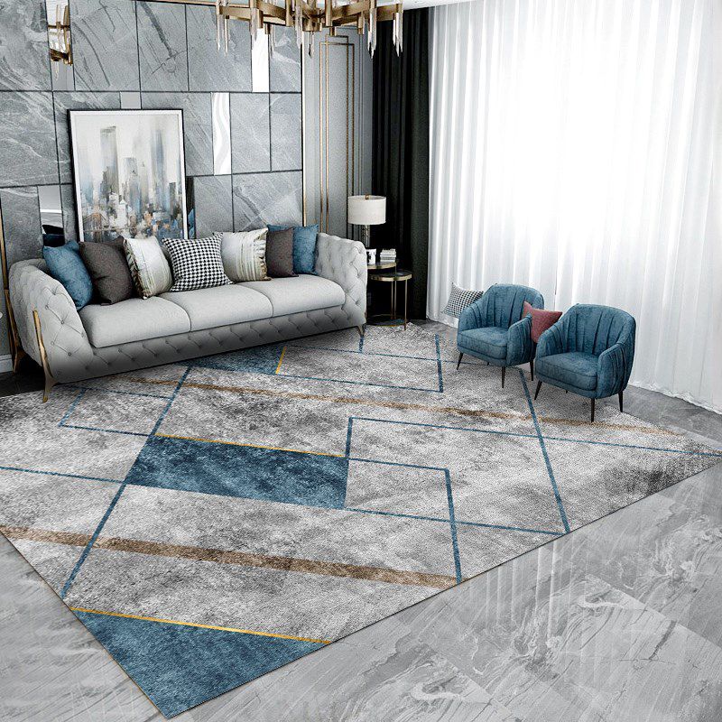 Simplicidad Patrón gráfico de la alfombra Alfombra de área de poliéster Alfombra de interior sin deslizamiento para sala de estar para sala de estar