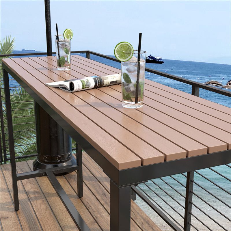 Industrial Artificial Wooden Bar Table Set 1/5 Pieces Pub Table Set for Outdoor