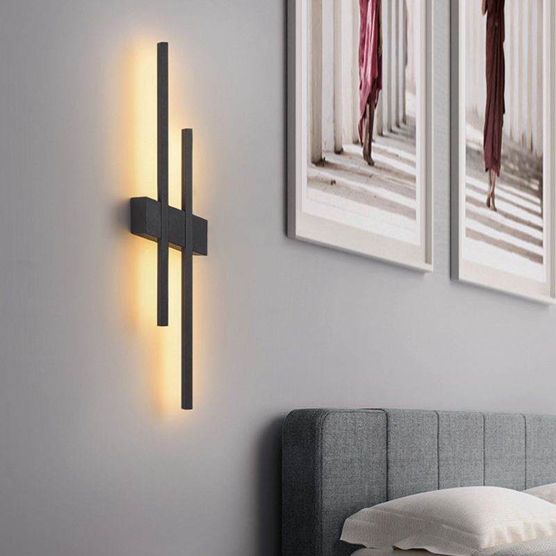 Minimalism Brass Wall Sconce Linear LED Sconce Lighting for Living Room