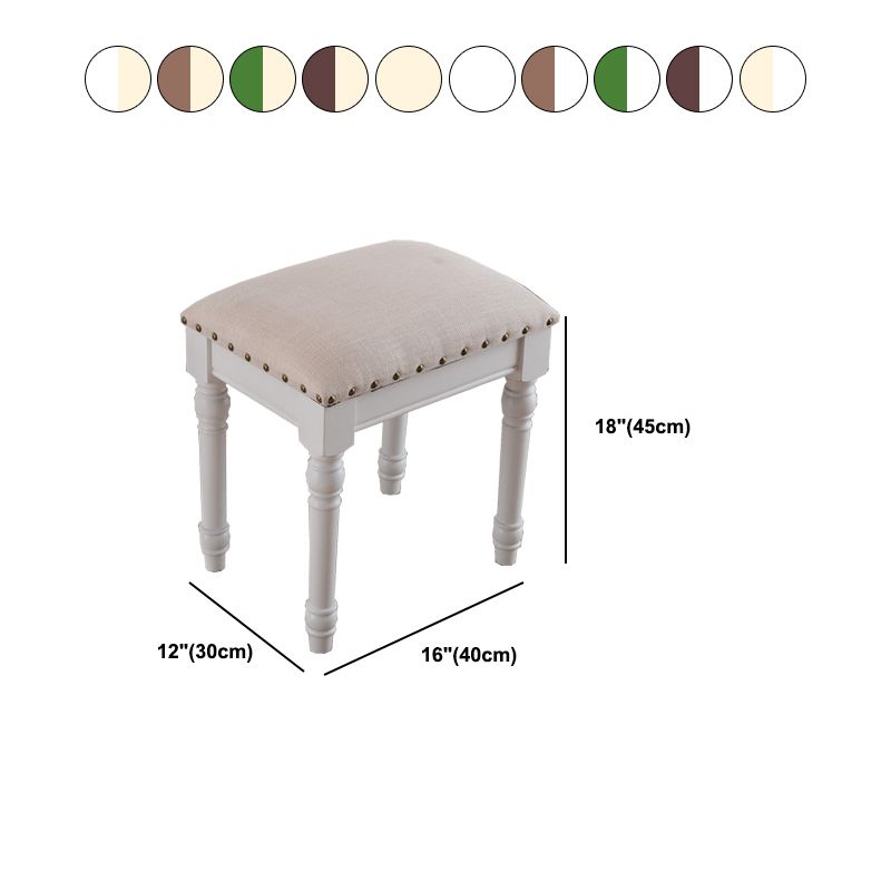 French Country Ottoman Rectangle Standard with Nailhead Trim Faux Leather Solid Ottoman