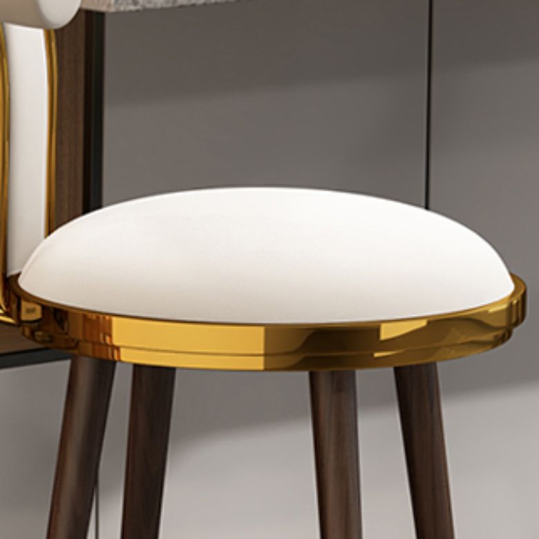 Velvet Matte Finish Counter & Bar Stools Contemporary Indoor Stools with Metal Legs