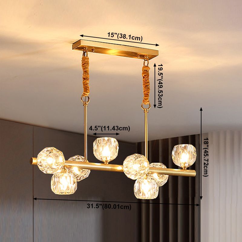 Modern Style Dining Pendant Light Crystal Shade Chandelier Lamp Fixture for Kitchen