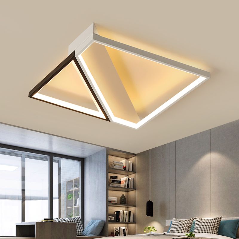 Wit minimalisme LED-inbouw vierkante kubus metalen plafondlamp voor slaapkamer