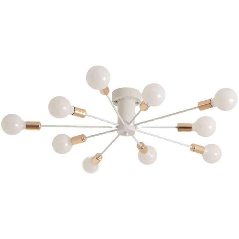 Radiaal metaalspoeling Mount Lighting Industrial Living Room Semi Flush Light