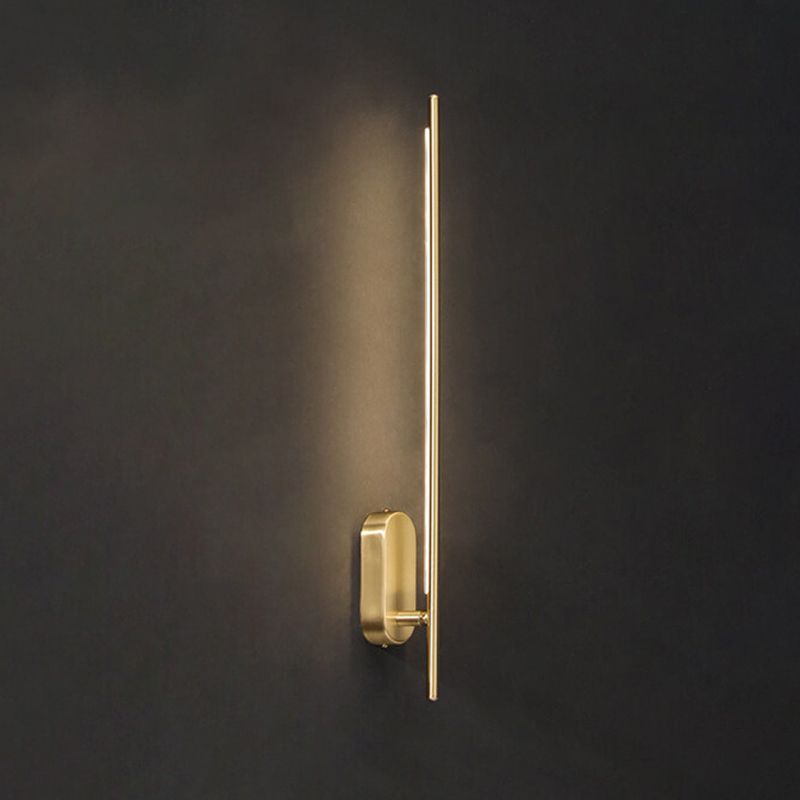 Acryl messing LED -muur sconce in moderne beknopte stijl koper lineair wandlicht voor binnenruimtes