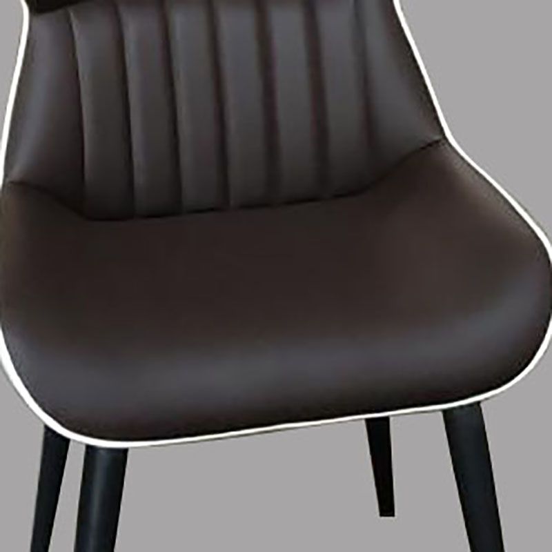 Industrial Wingback Parsons Chair for Kitchen Faux Leather Dining Chairs