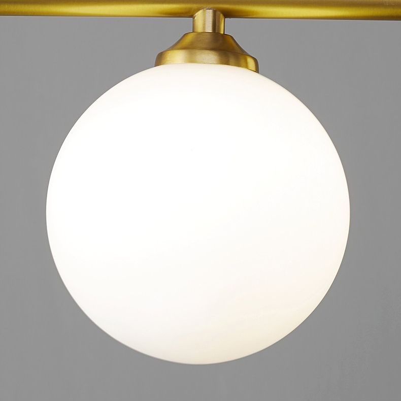 Glass Round Chandelier Light Fixture Simple Island Pendant for Dining Room