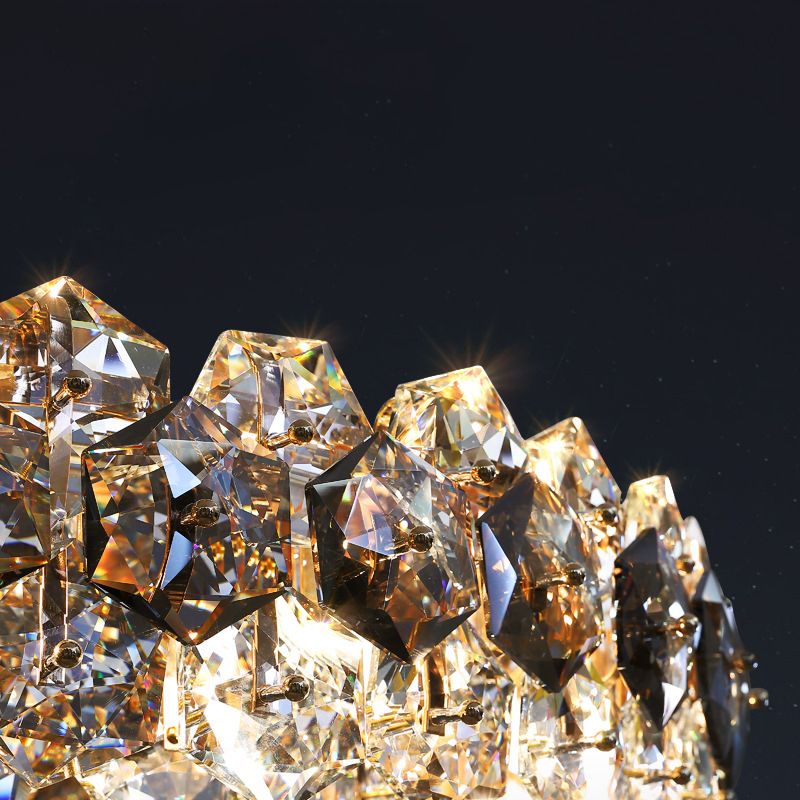 Lampadario moderno lampadario ovale isola cristallo 8 lampade isole luminose in oro per sala da pranzo