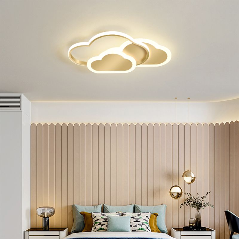 Cloudy Bedroom Ceiling Mount Light Acrylic Childrens LED Flush Mount Lighting Fixture