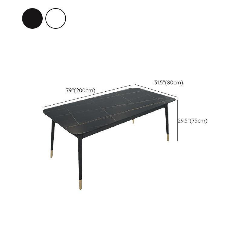 Rectangle 4 Legs Base Dining Table Modern Stone Table for Dining Room