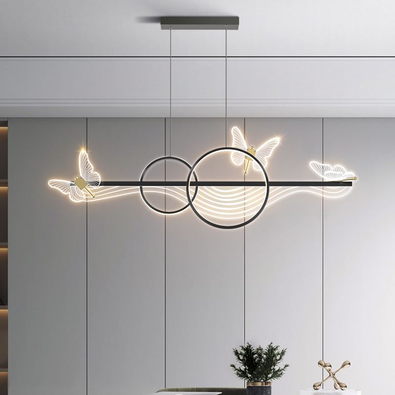 Luci da isola a forma lineare Modern Style Metal Island Lighting for Restaurant