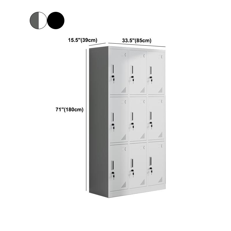 Metal Matte Finish Wardrobe with Hinged Door Modern Style Storage Cabinet