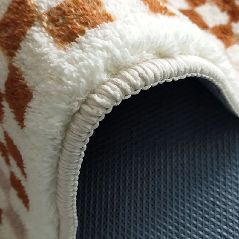 Multicolor Modern Area Carpet Polyester Checkered Indoor Rug Easy Care Carpet for Living Room