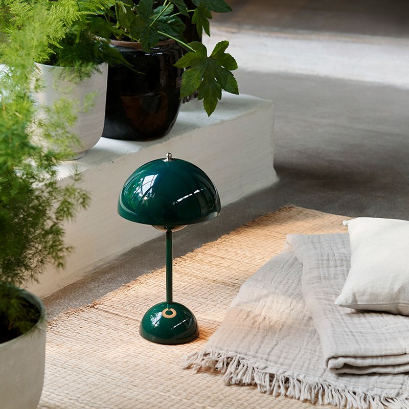 Modern Style Dome Night Table Lamp Metal One Light Nightstand Lamp