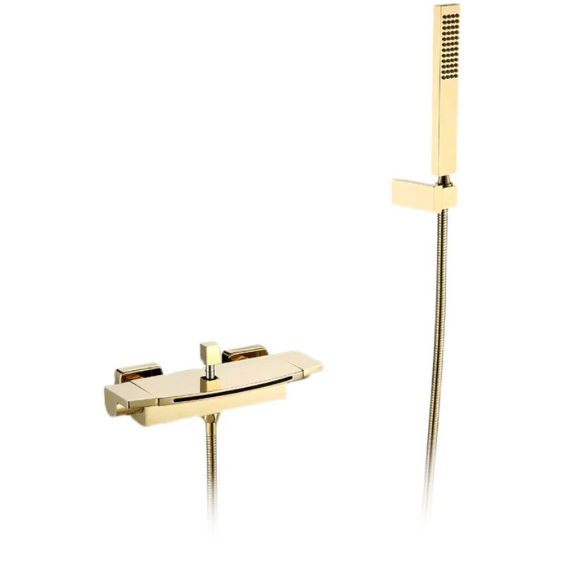 Traditional Wall Mounted Metal Tub Filler Low Arc Waterfall Tub Faucet Trim