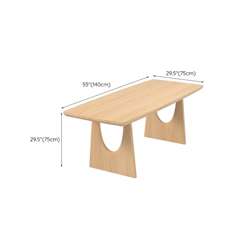Industrial Double Pedestal Dining Table Pine Wood Table for Dining Room Cafe