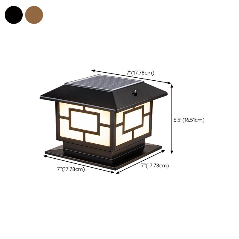 Contemporary LED Pillar Light Simple Solar Lighting Fixture for Garden