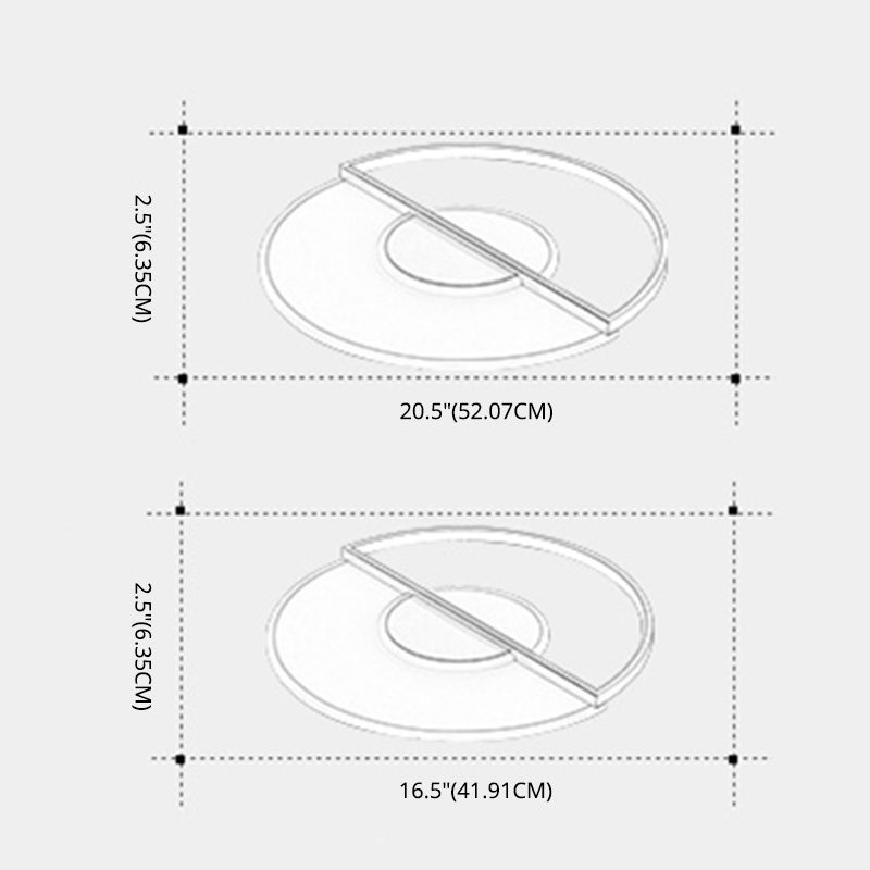 Minimalisme LED LED Ceiling Light Post-moderne Acrylique Shade Flush-mount Lamp for Study Room Dining Room