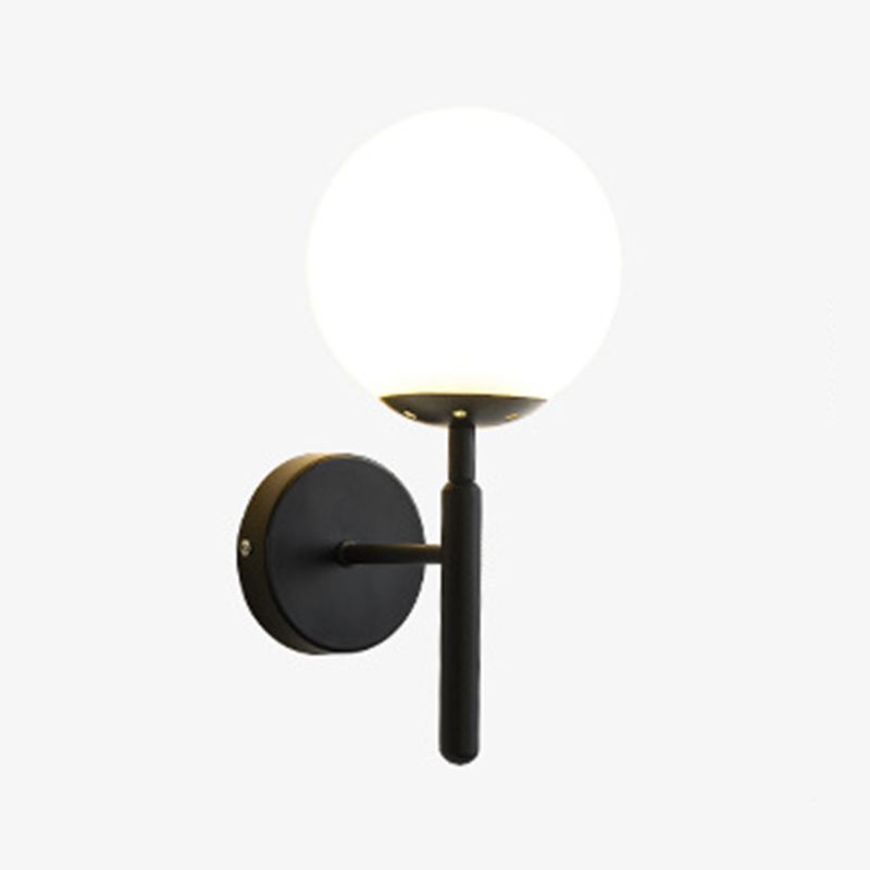 Contemporary Single Head Wall Sconce Glass Ball Shade Wall Mounted Light for Living Room