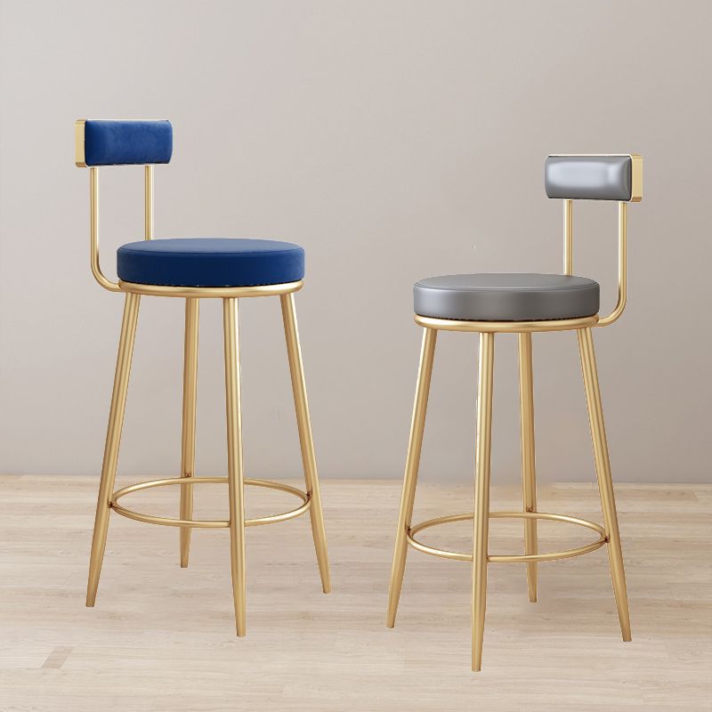 Modern Style Upholstered Counter Stool Round Living Room Bar Stool