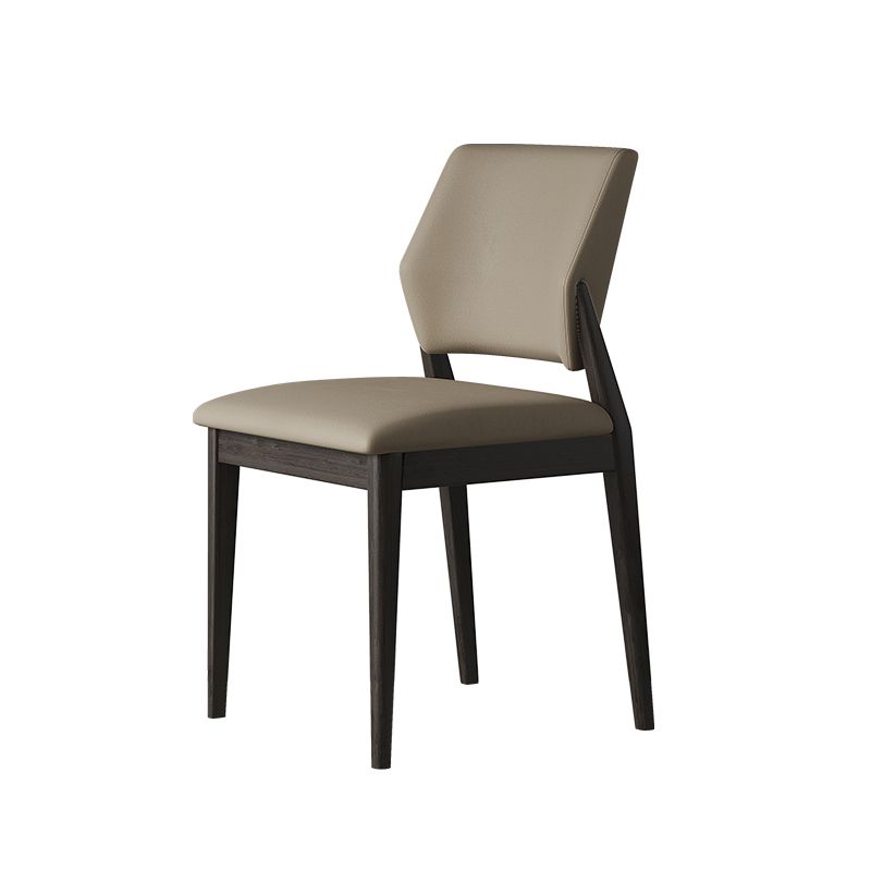 Contemporary Faux Leather Open Back Dining Side Furniture in Matte Finish for Indoor