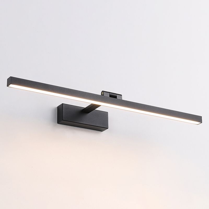 Lámpara de lámpara de montaje de pared lineal moderna de negro lámpara de pared de 1 luces para el baño