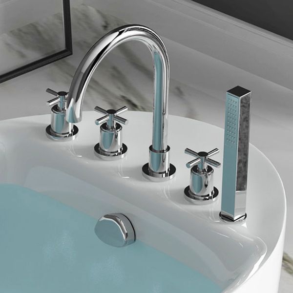 Freestanding Acrylic Bathtub Pop-up Drain Oval Modern Right-Hand Bath