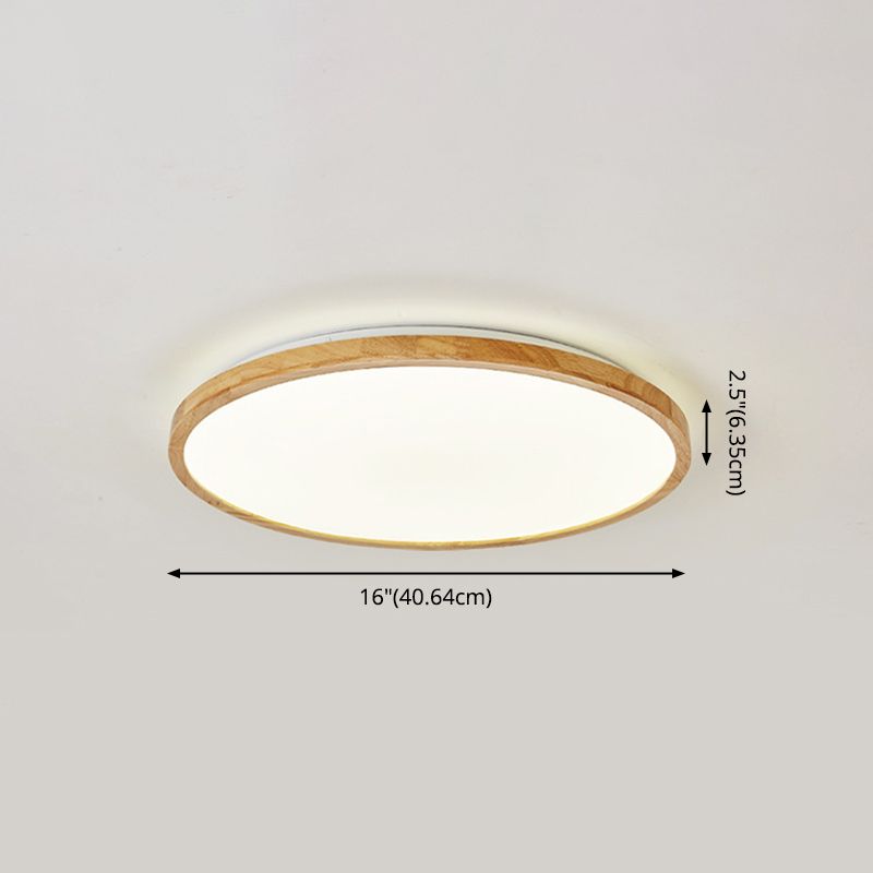 Modern Style Geometrische Bündige Deckenbefestigung 1-Light Holz Flush Ceiling Light