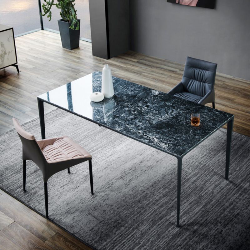 Black Metal Tripod Dining Table Industrial Rectangle Dining Room Table