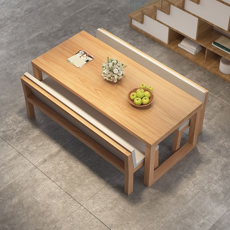 Modern 1/3/5 Pieces Dining Set Rectangle Pine Wood Dining Table for Dining Room