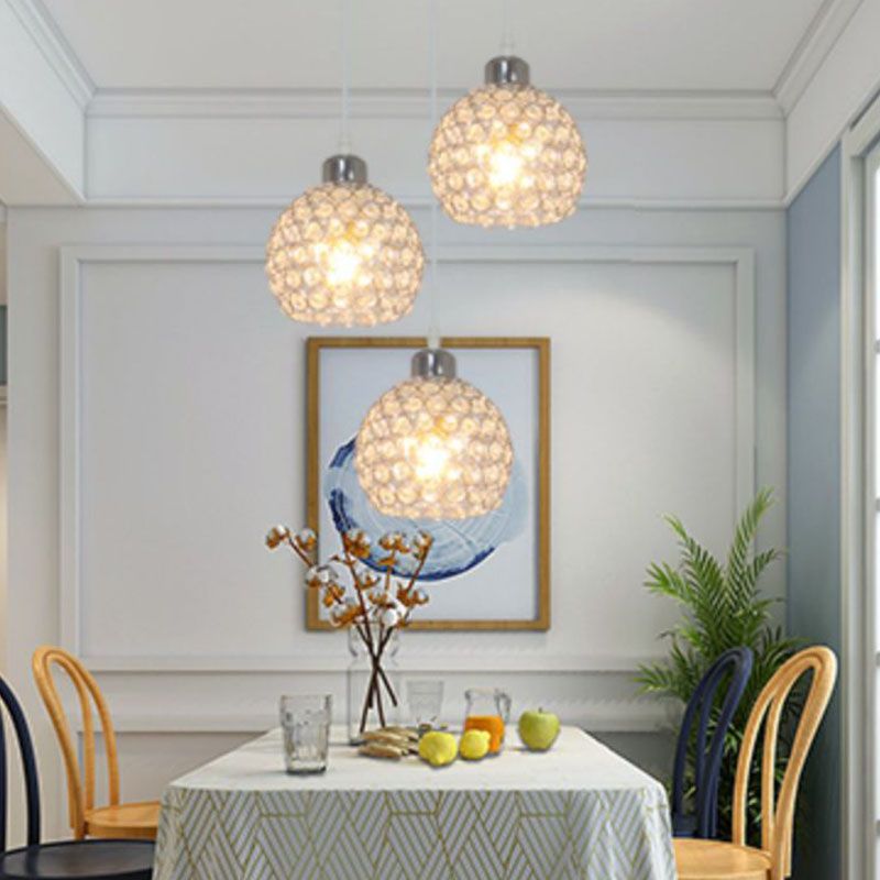 Nouveauté moderne Crystal Dome Light Light Modern Style LED Pendentif Light pour le chevet Bar