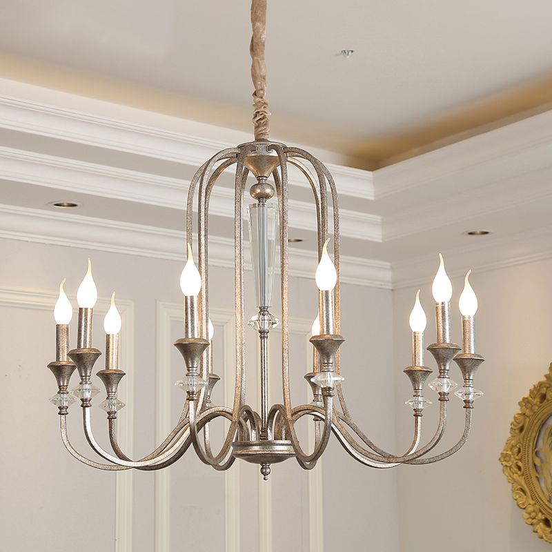 Lampada candele in stile coloniale Lumo Lampada a sospensione del soffitto metallico per soggiorno