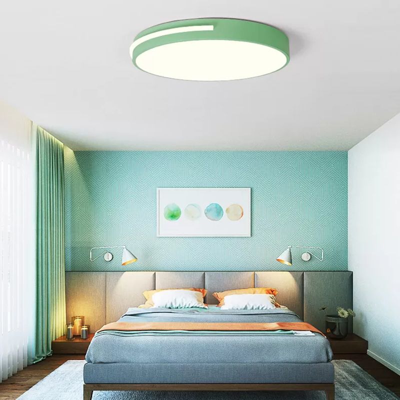 Acrylic Slim Round Flush Mount Light Kid Bedroom Nordic Stylish Ceiling Lamp