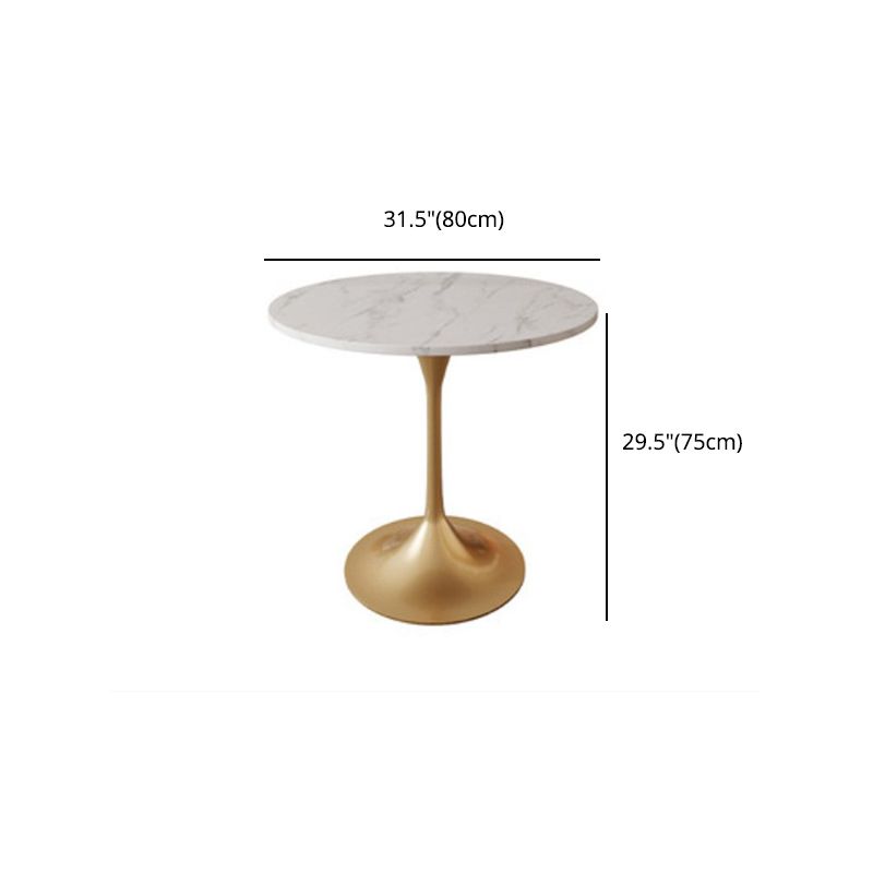 Glam Style 1/5 Pieces Dining Set White-gold Table Kitchen Set for Dining Room