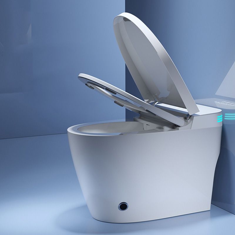 Contemporary White Floor Standing Bidet with Heated Seat and Foot Sensor