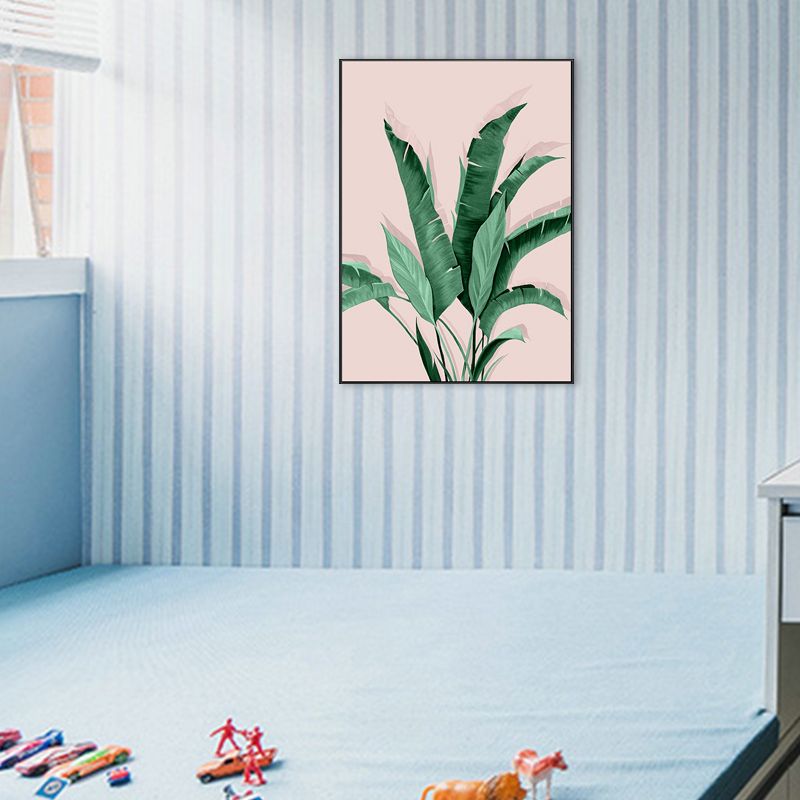 Peinture de feuilles de couleur Pastel, décor mural texturé de Style moderne pour chambre de filles