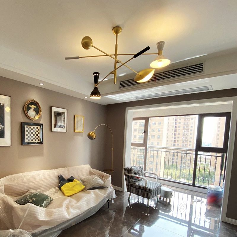 Postmodern Style Chandelier Light Fixture Metal 5 Lights Pendant Light for Living Room