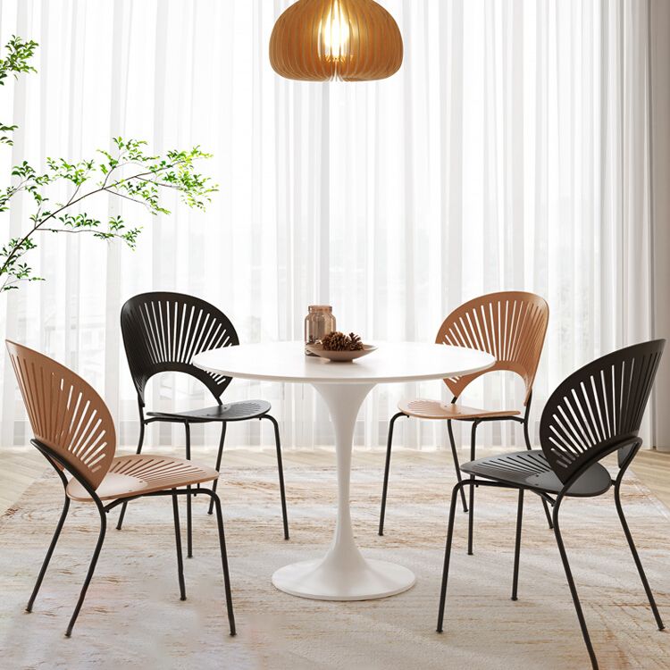 Runde Tulpbasis moderner Esstisch Weißer Ton fester Tisch für Esszimmer