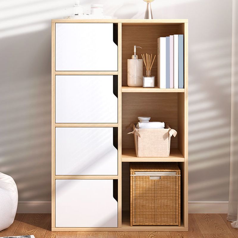 Wooden Side Cabinet with Shelves and Doors 9.44" Wide Storage Cabinet