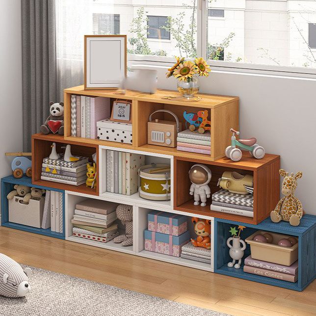 17.7"L Modern Style Bookcase Wood Closed Back Bookshelf for Home Office