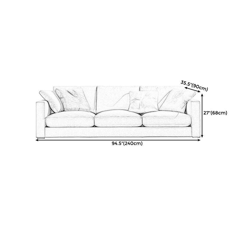 Square Armlehnen Latex/Schwamm gepolstertes Stoff Design Holzbasisofa