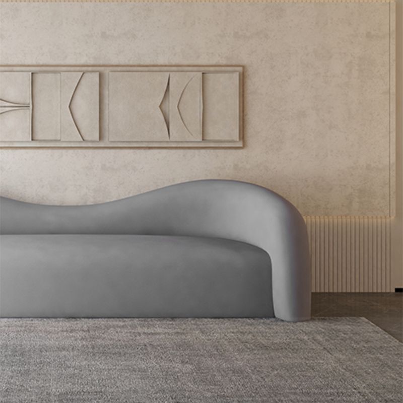 30.7" H Contemporary Velvet/ Wool Curved Sofa for Living Room