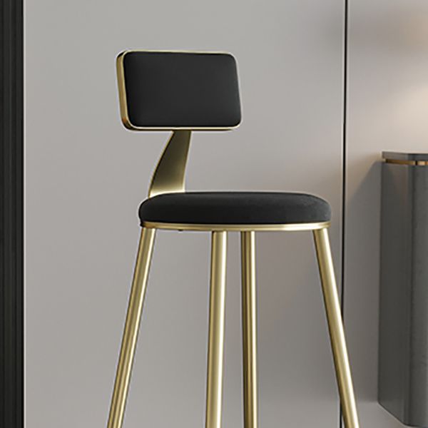 Low Back Upholstered Dining Stools Armless Bar Stools with Metal Base