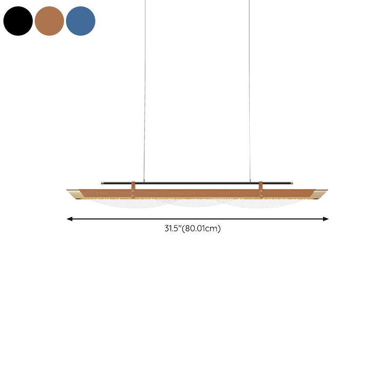 Leather LED Island Light Fixture Ultra-Modern Hanging Light for Dining Room