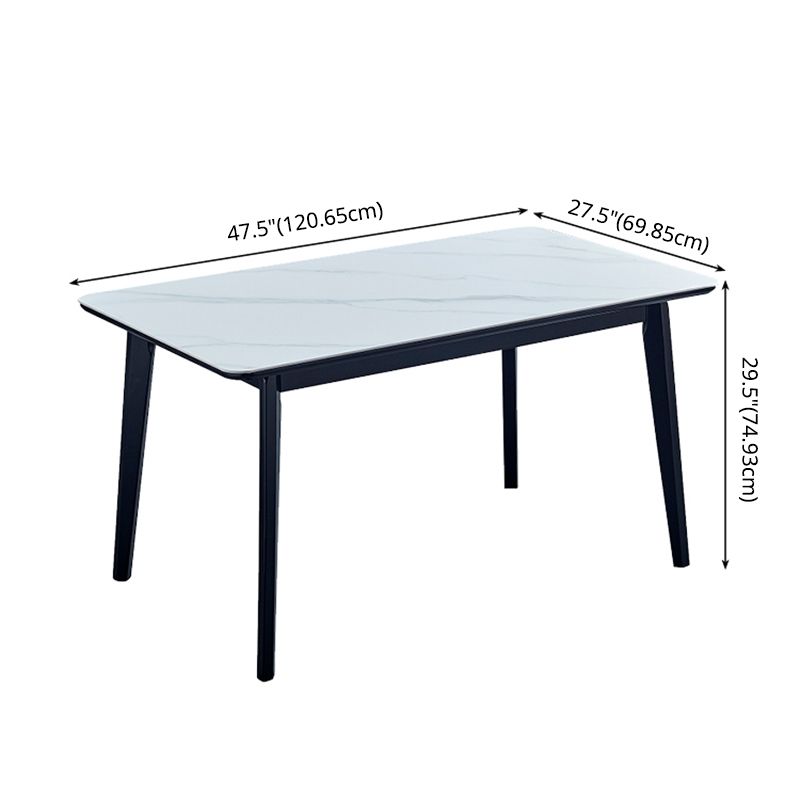 Table à manger en pierre fritrée de style moderne avec ensembles de table à manger rectangle avec table de 4 jambes