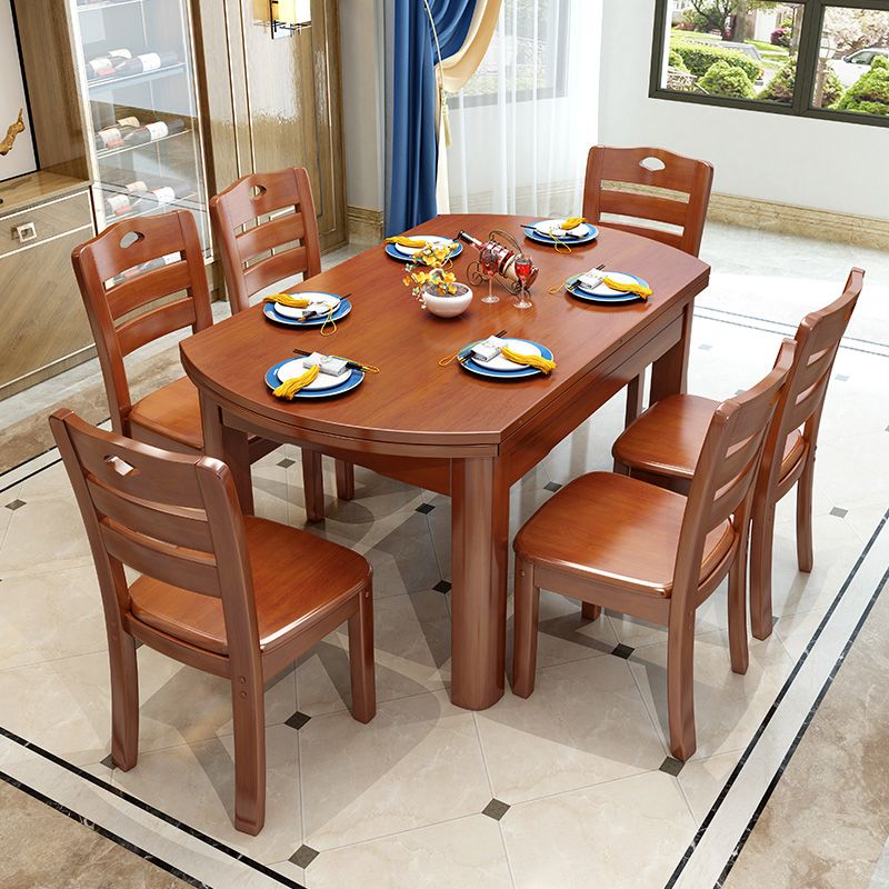 Modern Style Dining Table Solid Wood Butterfly Leaf Dining Table for Dining Room