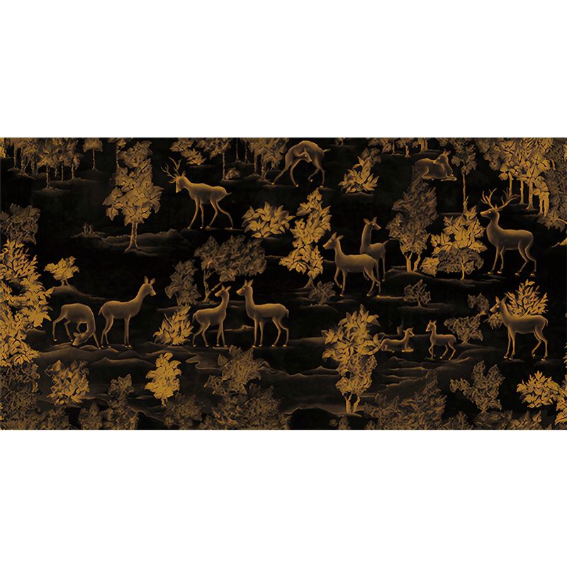 Non-Woven Stain Resistant Murals Antique Deer Patterned Wall Decor for Living Room