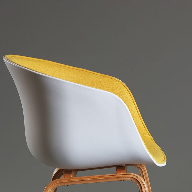 Contemporary Style Dining Room Chairs Kitchen Arm Chair with Wooden Legs